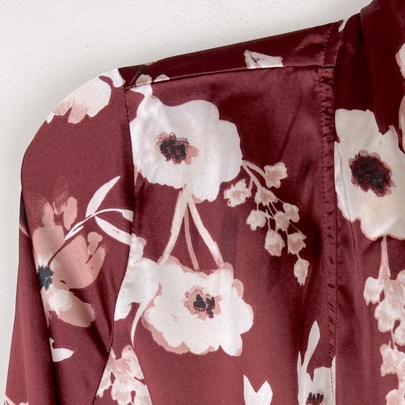 Joyfolie Boho Romantic Cottagecore Chic Satin Pomona Duster Robe Rust Floral XS - Picture 7 of 13